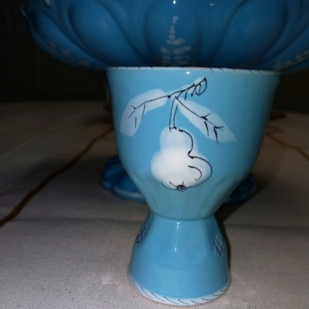 Italian blue ceramic eggs cup